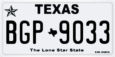 TX license plate BGP9033