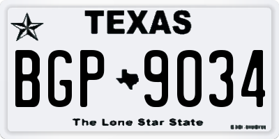 TX license plate BGP9034