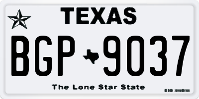 TX license plate BGP9037