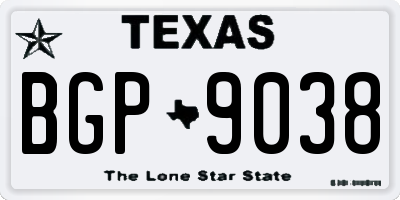 TX license plate BGP9038