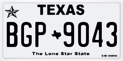 TX license plate BGP9043