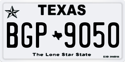 TX license plate BGP9050