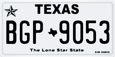 TX license plate BGP9053