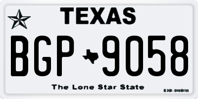 TX license plate BGP9058