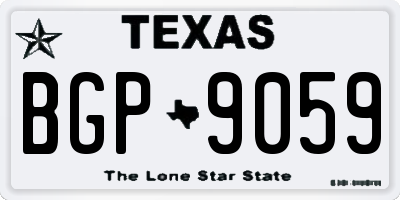 TX license plate BGP9059