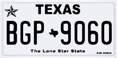 TX license plate BGP9060