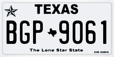 TX license plate BGP9061