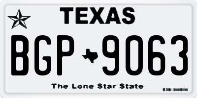 TX license plate BGP9063