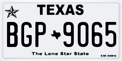 TX license plate BGP9065