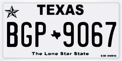 TX license plate BGP9067