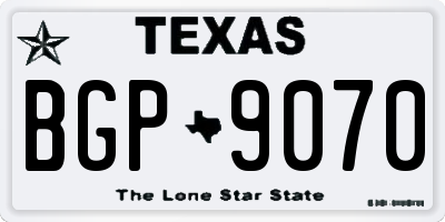TX license plate BGP9070