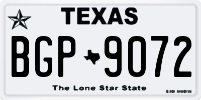 TX license plate BGP9072