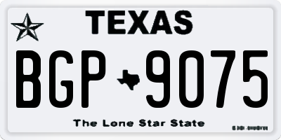 TX license plate BGP9075