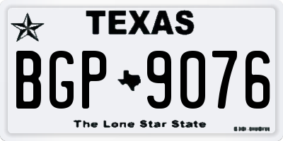 TX license plate BGP9076