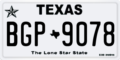 TX license plate BGP9078