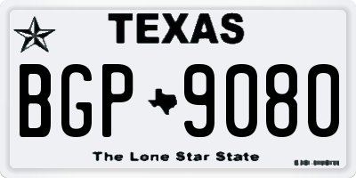 TX license plate BGP9080