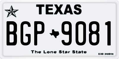 TX license plate BGP9081