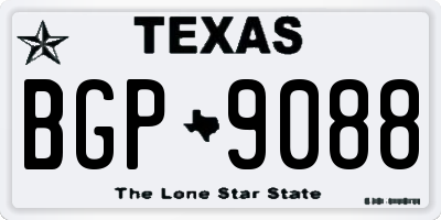 TX license plate BGP9088