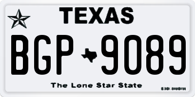 TX license plate BGP9089