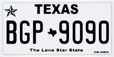 TX license plate BGP9090