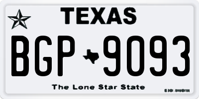TX license plate BGP9093