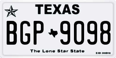 TX license plate BGP9098