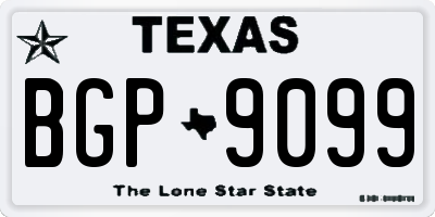 TX license plate BGP9099