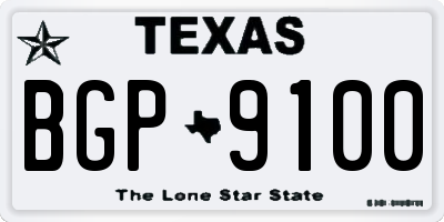 TX license plate BGP9100
