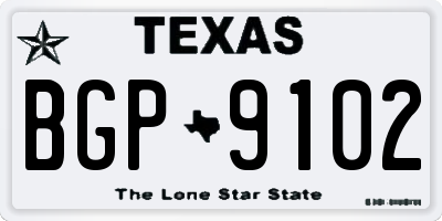TX license plate BGP9102