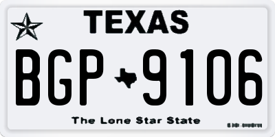 TX license plate BGP9106