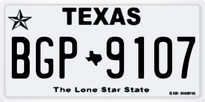TX license plate BGP9107