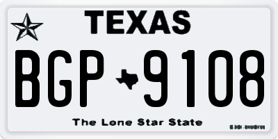 TX license plate BGP9108