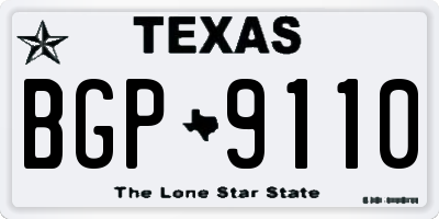 TX license plate BGP9110