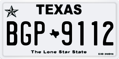 TX license plate BGP9112