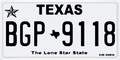 TX license plate BGP9118