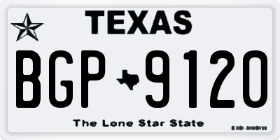 TX license plate BGP9120