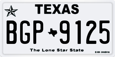 TX license plate BGP9125