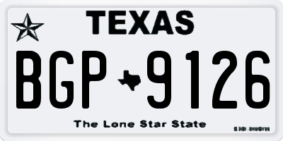 TX license plate BGP9126