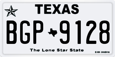 TX license plate BGP9128