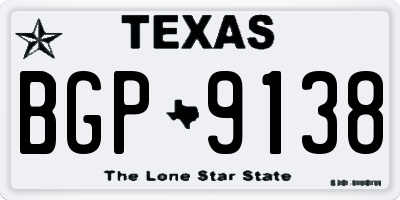 TX license plate BGP9138