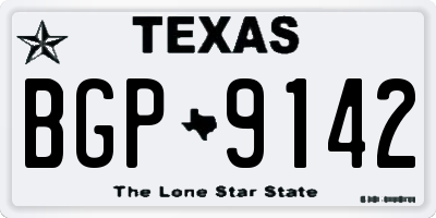 TX license plate BGP9142
