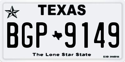 TX license plate BGP9149