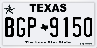 TX license plate BGP9150