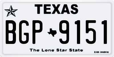 TX license plate BGP9151