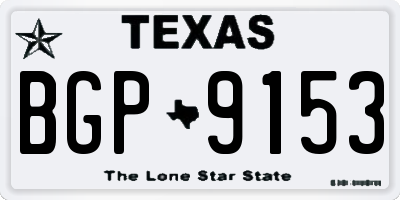 TX license plate BGP9153