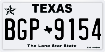TX license plate BGP9154