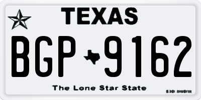 TX license plate BGP9162