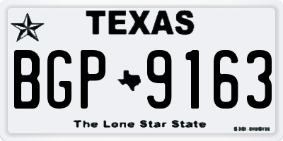 TX license plate BGP9163