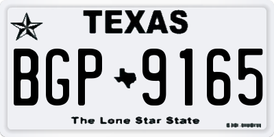 TX license plate BGP9165