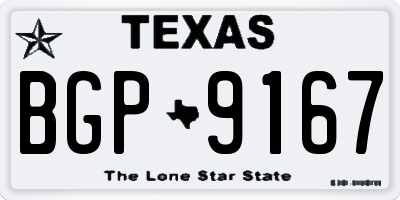 TX license plate BGP9167